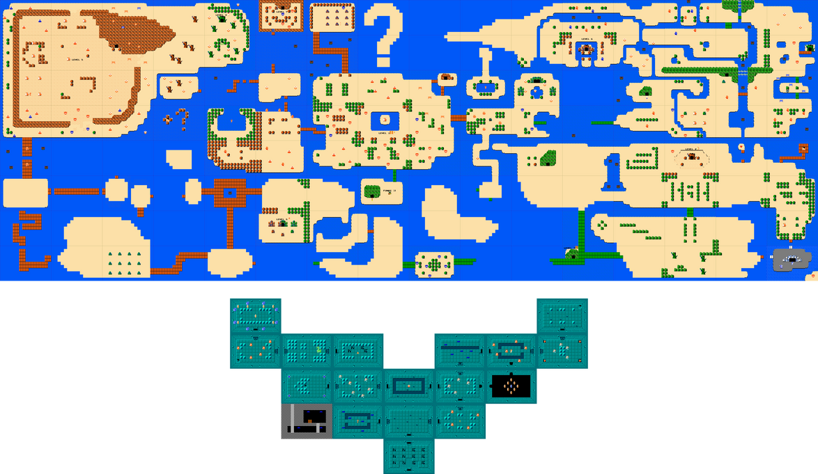 Island World (Zelda NES Original World Map) by codejackup on DeviantArt