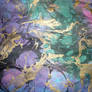 Blue Gold Purple Marbled Paper