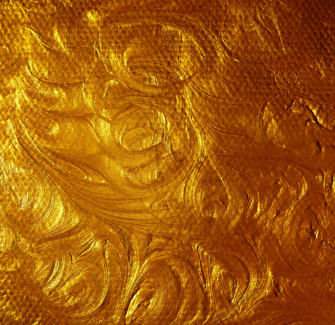 Acrylic Gold Paint Swirl Stock
