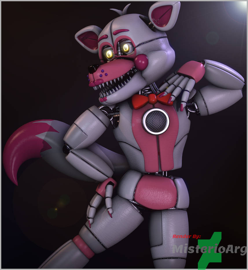 Fun Time Fox Funtime Foxy (White border version) by Blackterio on DeviantArt