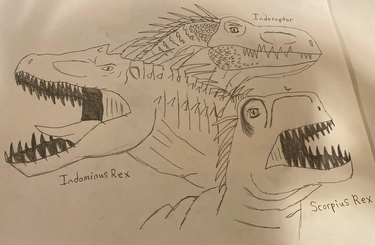Indominus rex, Scorpius rex and Indoraptor by JurassicWarrior451 on ...