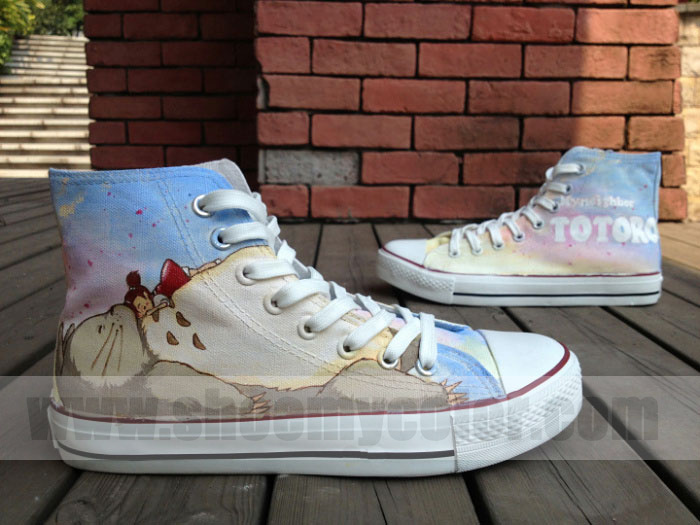 Totoro cartoon shoes custom hand painted canvas sh by elleflynn on DeviantArt Totoro cartoon shoes custom hand painted canvas sh by elleflynn on DeviantArt