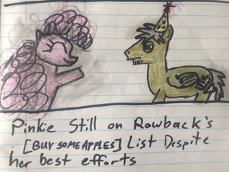Pinkie tries to win over Rowback