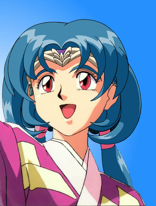 Ayeka with original blue hair