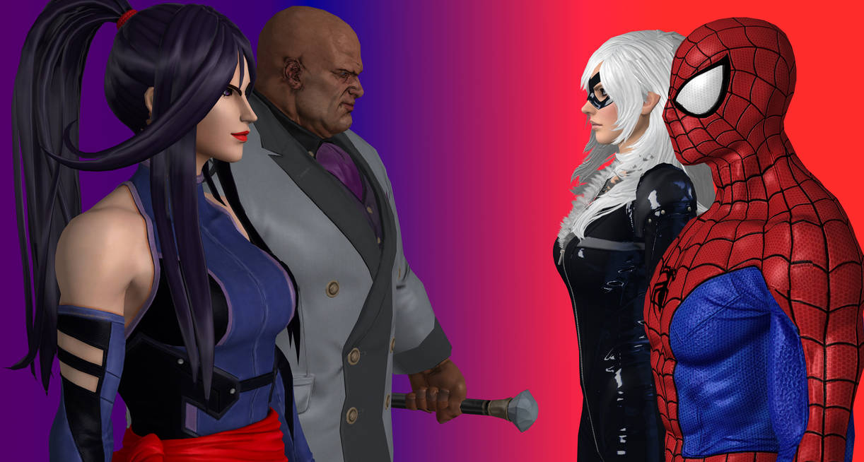 Psylocke and Kingpin vs Spider-Man and Black Cat by Wolffus1996 on  DeviantArt