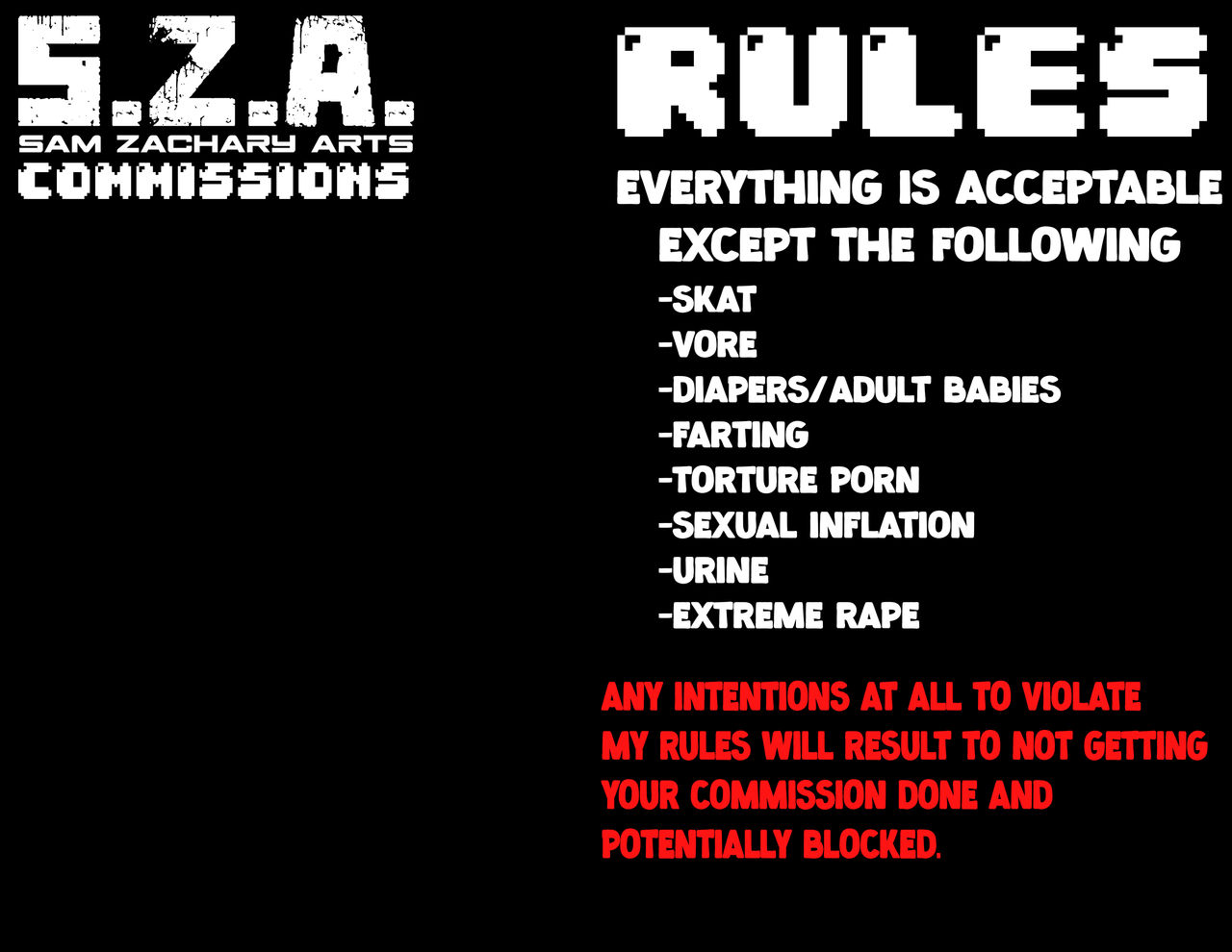 Commission Page 2 Rules by SamZacharyArts on DeviantArt