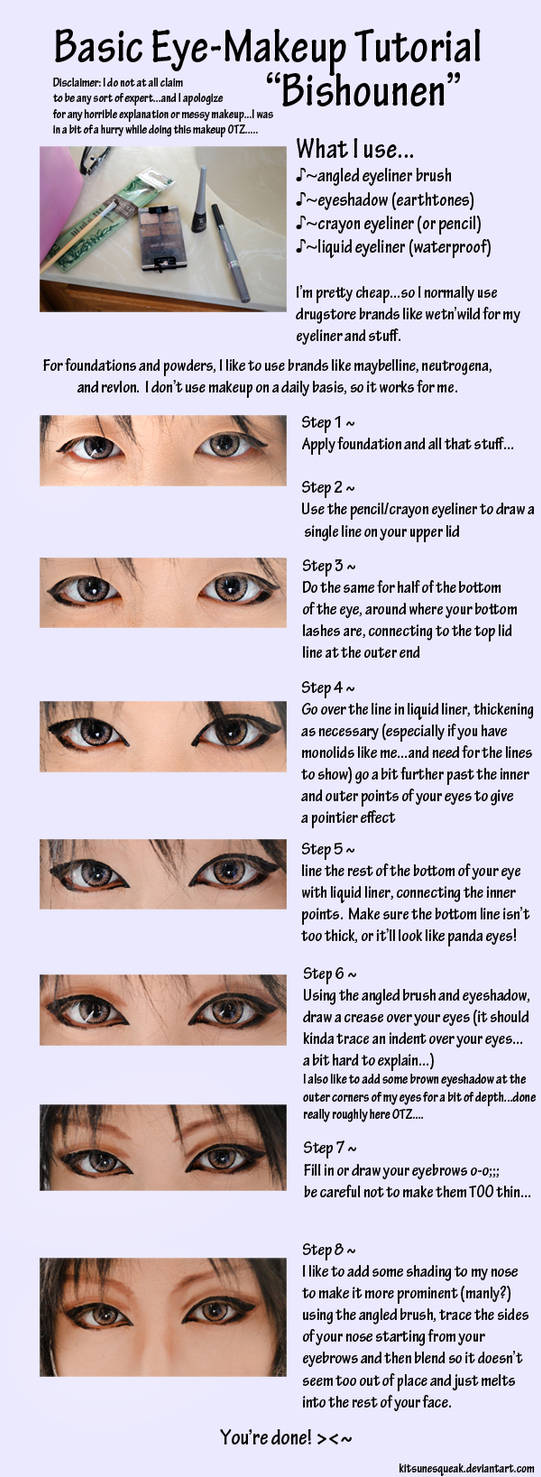 Eye-makeup Tutorial - Pretty Boy by kitsunesqueak