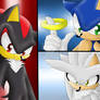 Shadow, Sonic y Silver The Hedgehogs