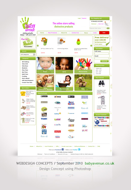 Webdesign for Baby Avenue