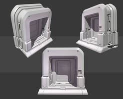 Quake 4 Inspired Door Highpoly