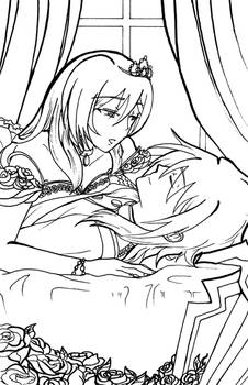 (lineart)the Princess and Sleeping Prince: RenAsa