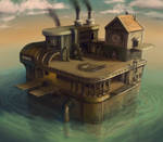 Steampunk Oil Rig by ZackF