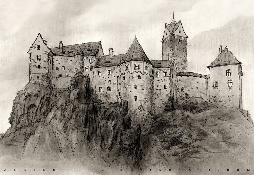 Старая крепость рисунок город
