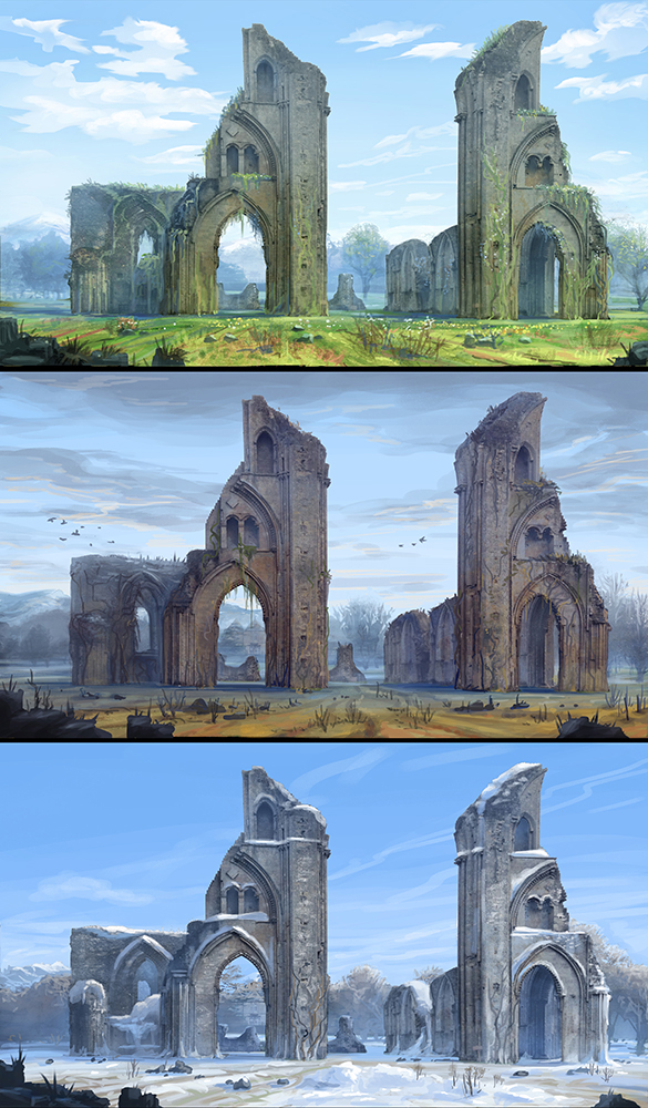 Glastonbury Abbey - 3 seasons