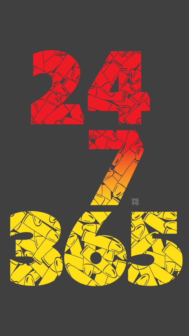 24-7/365 (Red hustle) - iPhone5 Wallpaper