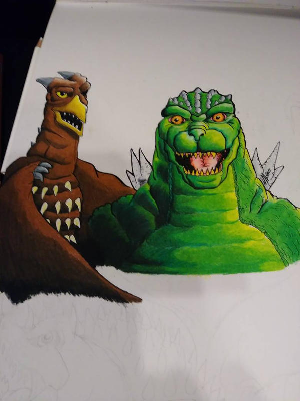 Custom Godzilla Ride Rodan Rodan and Godzilla walk into a bar by JeffreyTrudeau on DeviantArt