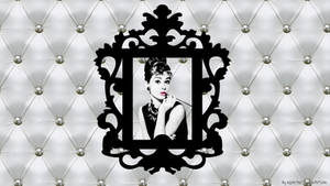 Audrey Hepburn chic and baroque wallpaper