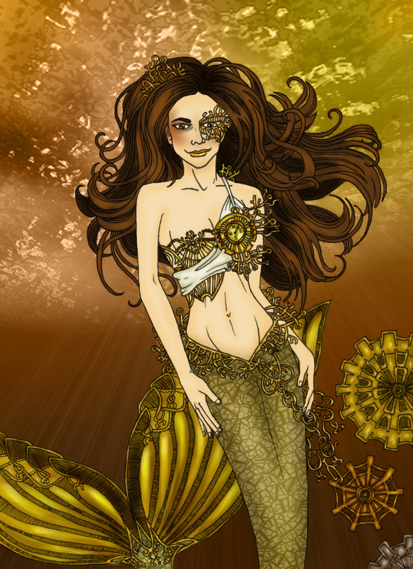 Coloring Steampunk Mermaid