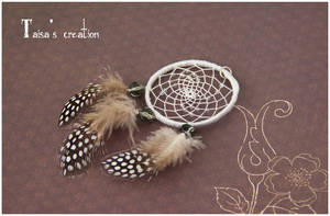 Light Gray Dreamcatcher Pendant