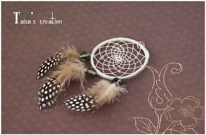 Light Gray Dreamcatcher Pendant