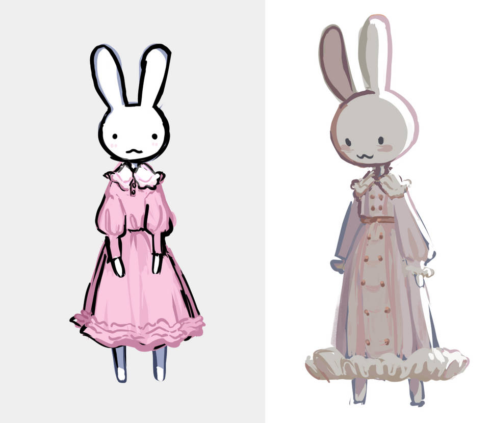 Outfit7 Rabbit bunny different outfit designs by sheep-kinta on DeviantArt