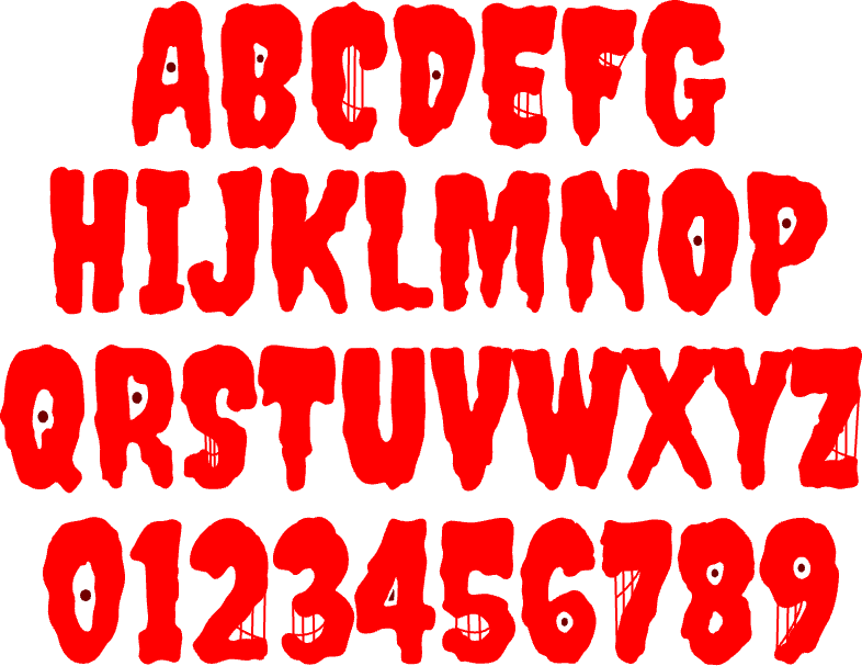 Creepster Letters And Numbers! by BobbyInteraction5 on DeviantArt