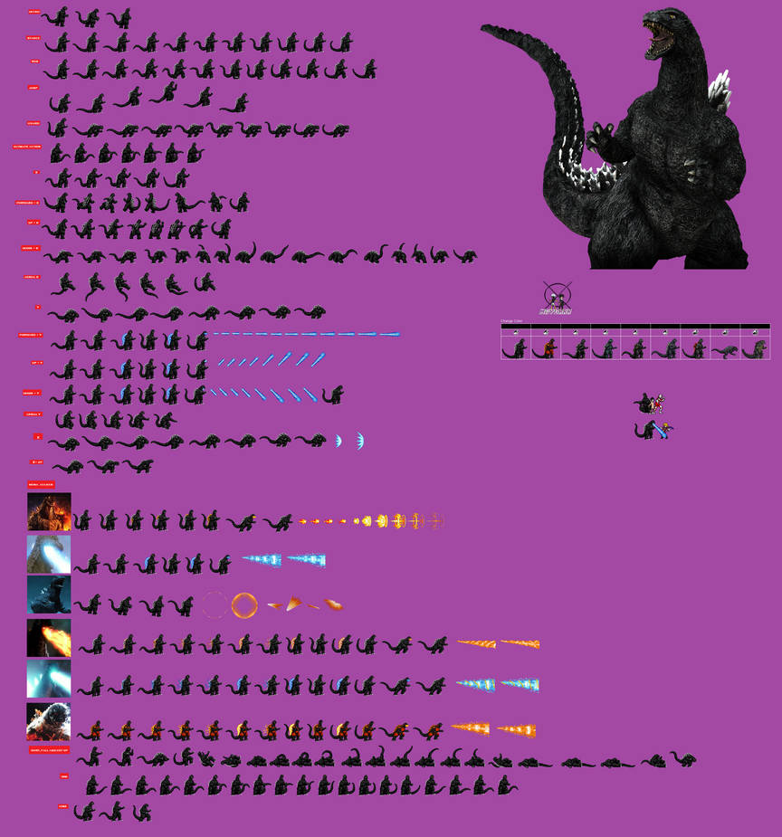Godzilla Sprite Sheet (Super Godzilla) By, 44 OFF