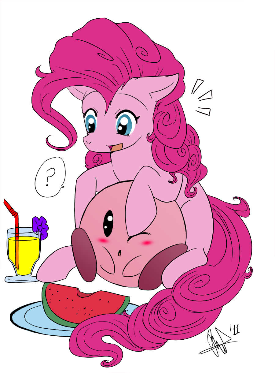 Pinkie Pie and Kirby -Colored-