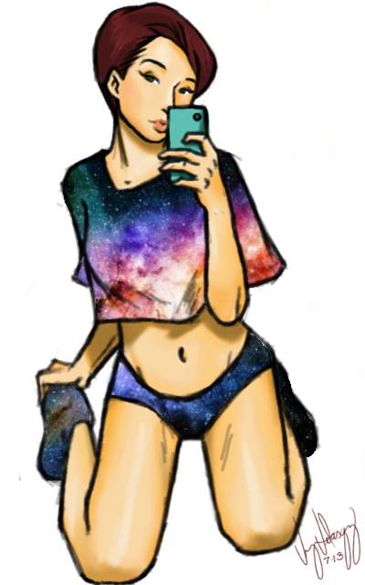 Galaxy Girl Pin Up