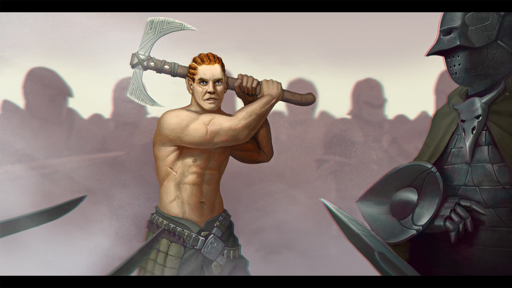 Half Elf Barbarian commission