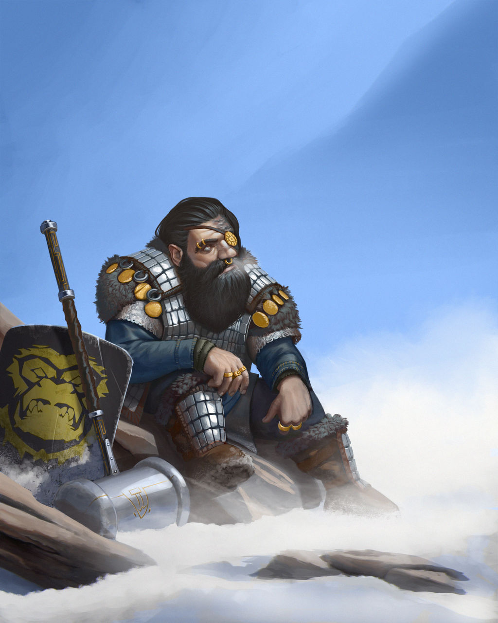Samryn Ebonbeard, Dwarf Fighter by Nikita Kapitunov : r/characterart