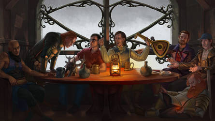 DnD group commission in tavern for Tyler