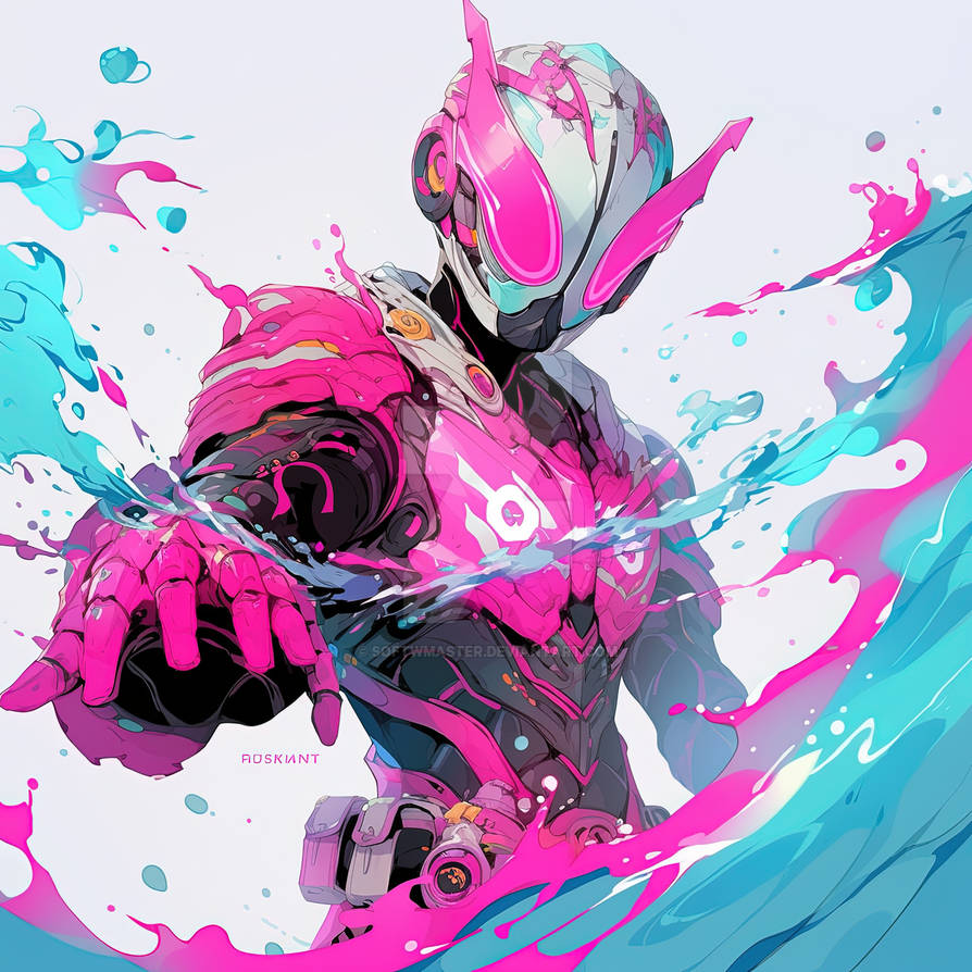 Kamen Rider In Pink And White 1 by SoftWMaster on DeviantArt