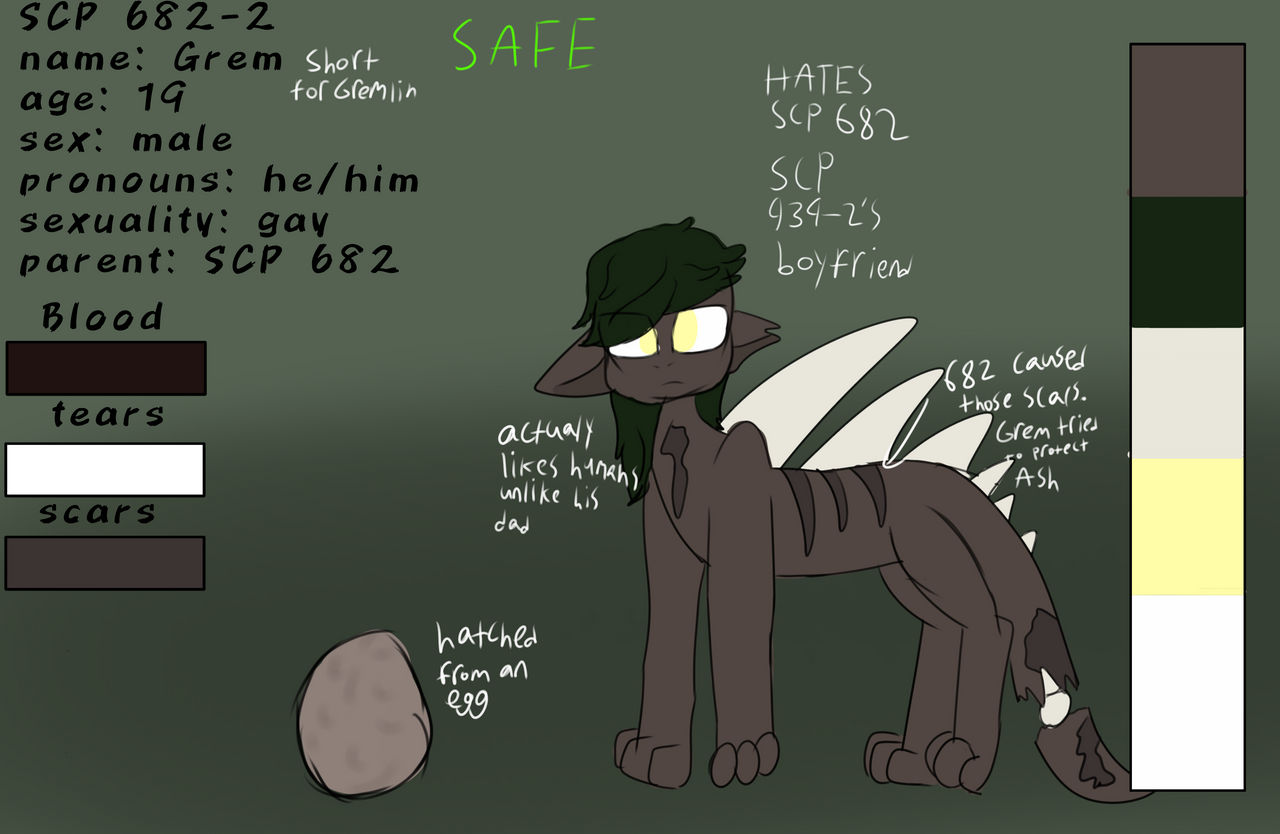 SCP 682-2 refrence sheet by randomSCPanimations on DeviantArt