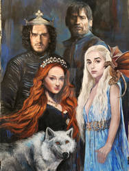 Jon Snow, Jaime Lannister, Sansa Stark, Daenerys