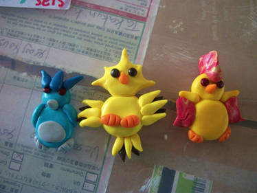 Chibi legendary bird chicks badges pokemon