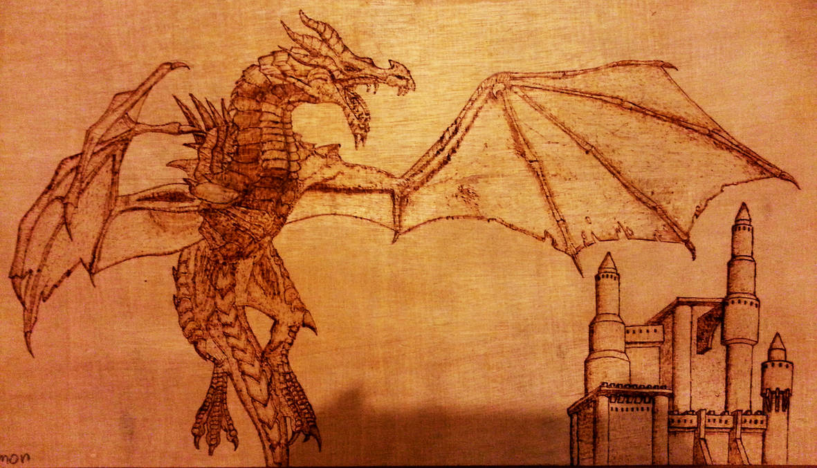 Dragon - Pyrography by sime242 on DeviantArt