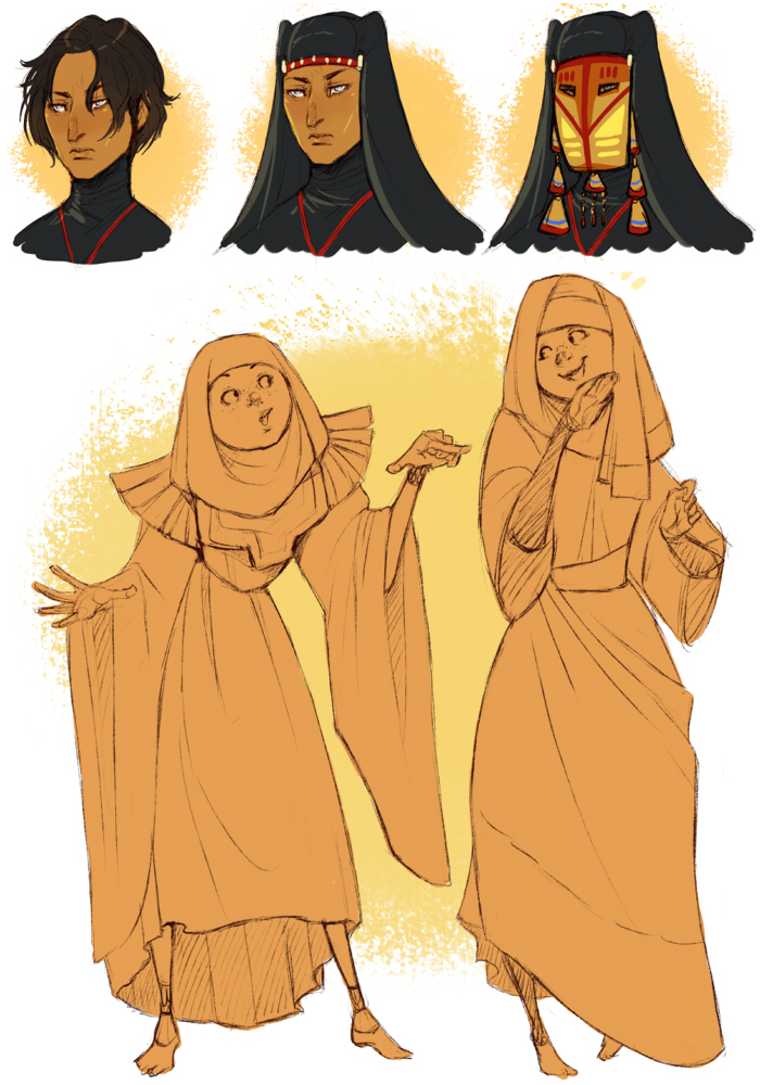 Alma, Irene and Iman doodles