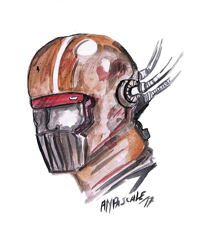 Cyborg in rust water color by AMPascale on DeviantArt