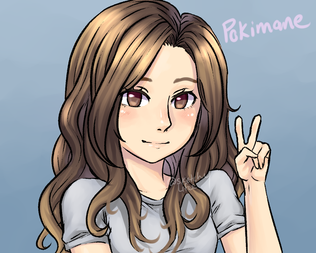 a lil drawing of poki <3 (ig;charolinedraws) : r/Pokimane