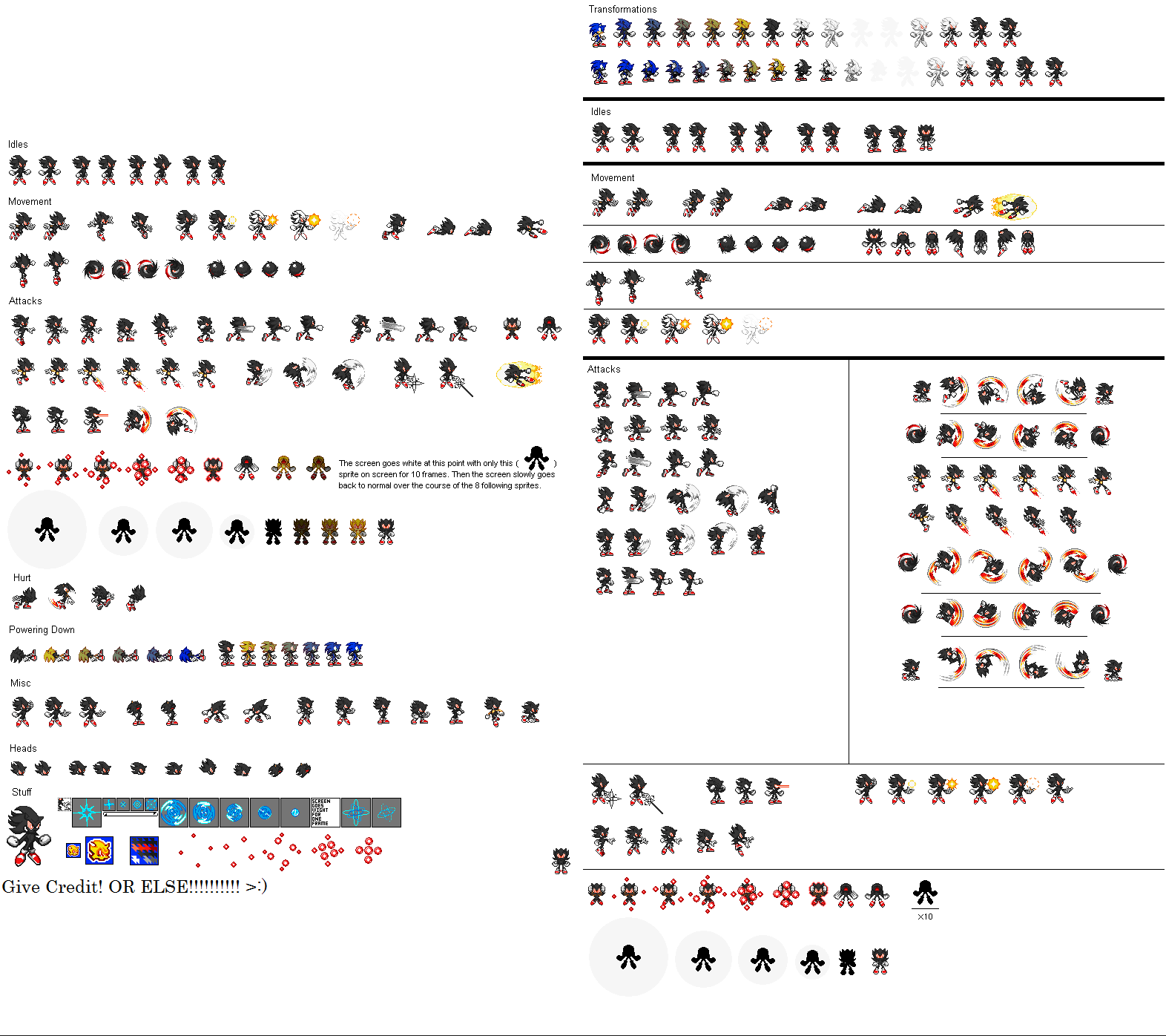 Fleetway Sonic Sprite sheet by Naima156092 on DeviantArt