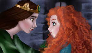 Art Sketch Exchange - Elinor and Merida