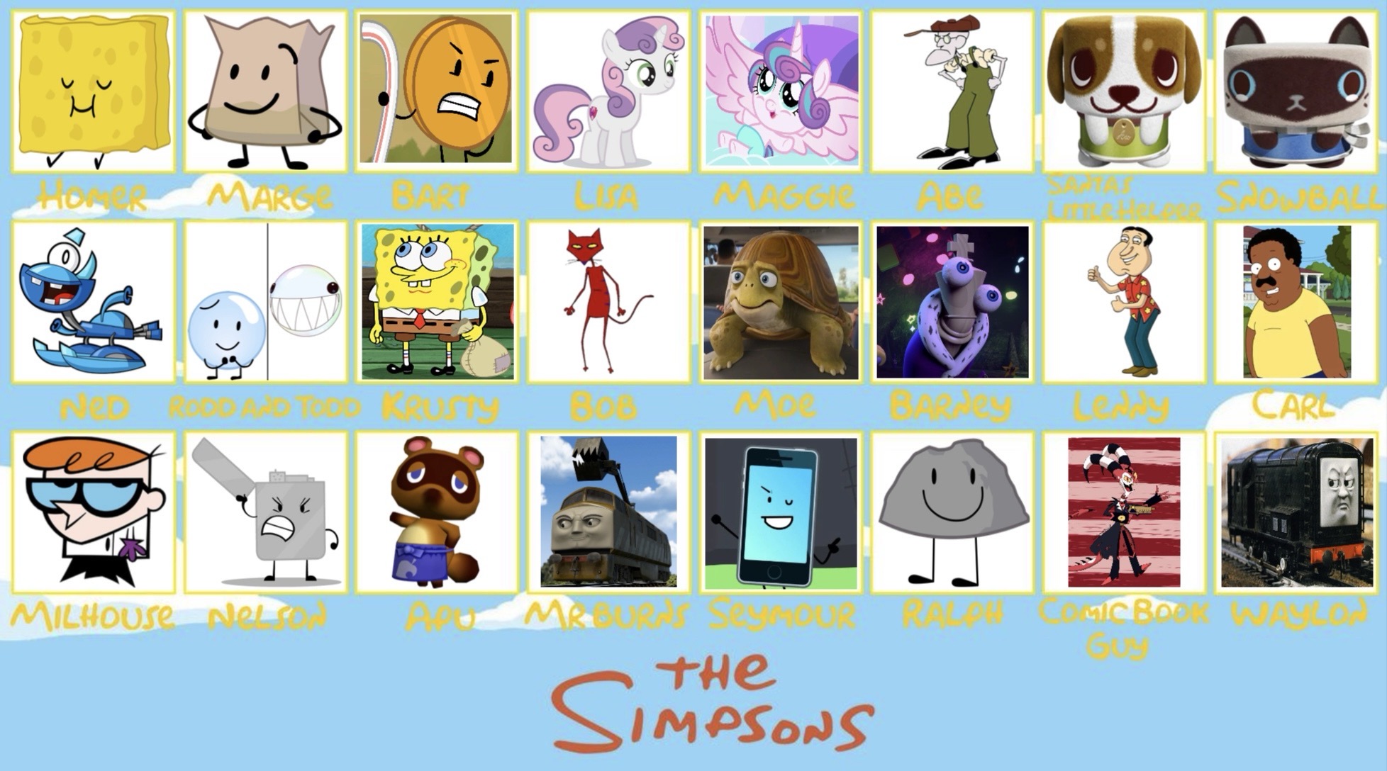 The Simpsons (My version) cast by NicoHamm2020 on DeviantArt