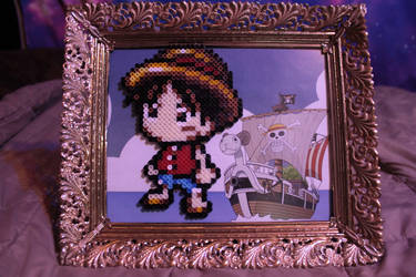 Luffy King of Pirates One Piece Perler Framed