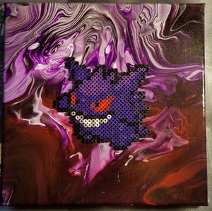 Gengar Perler on Acrylic Painting