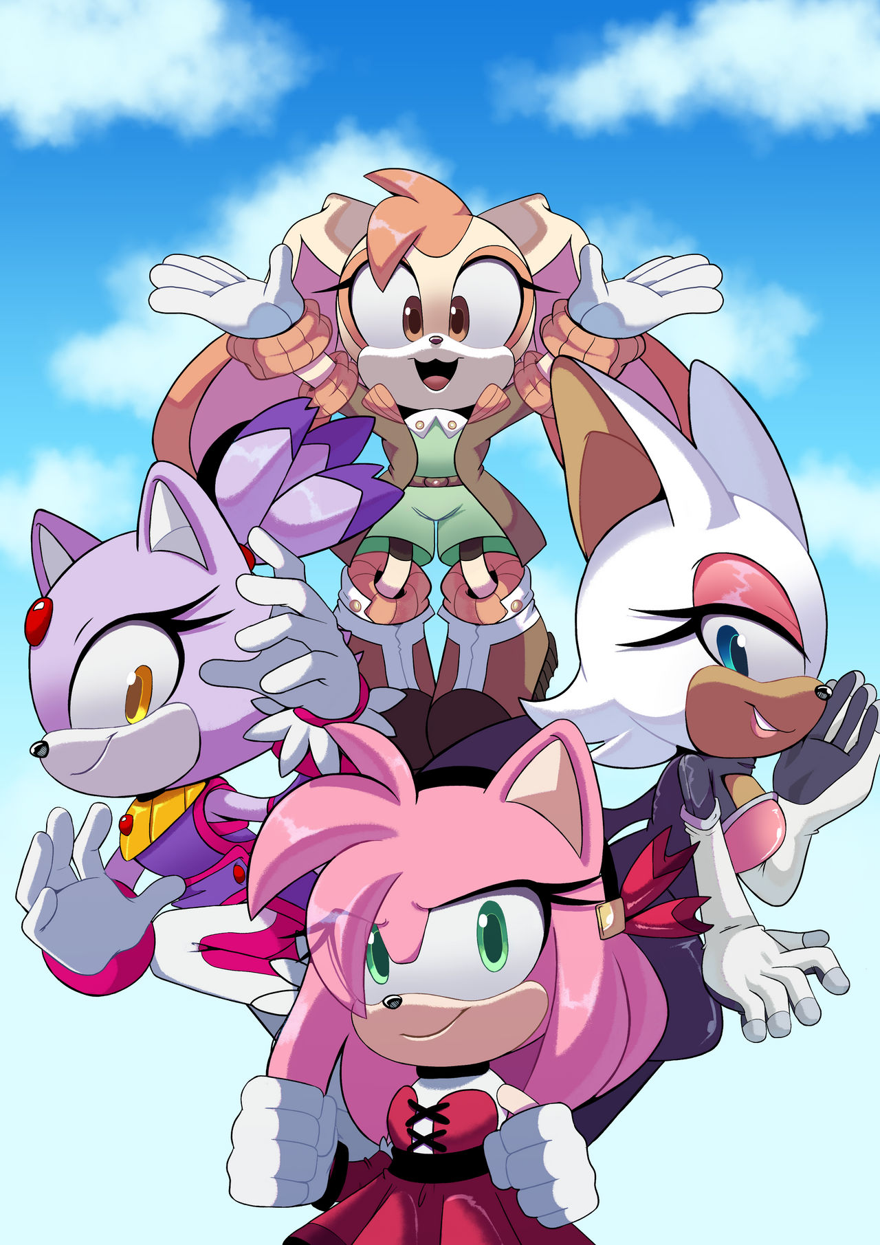 Deviantart Rouge Cream Amy, Cream, Blaze And Rouge by QweenPOP on DeviantArt