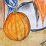 Pumpkin. Sketch. Watercolor.