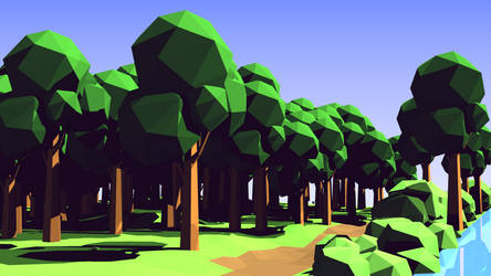 Low Poly Forest Path