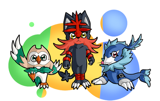 If The Alola Starters Were Digimons...