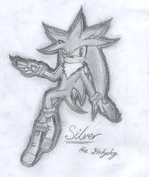 Silver the Hedgehog in pencil
